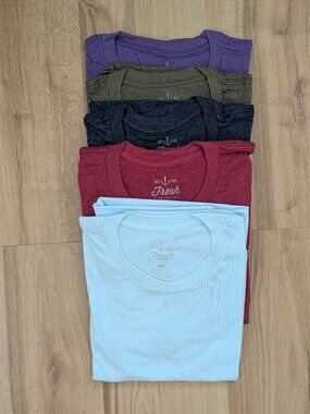 New Bundle of 5 Fresh Clean Tees Shirt Club Crew Neck T-Shirt XL Short Sleeve